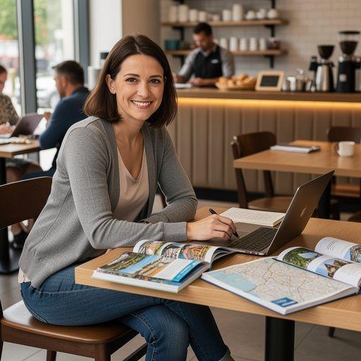 Группа людей, наслаждающихся походом в горах с рюкзаками